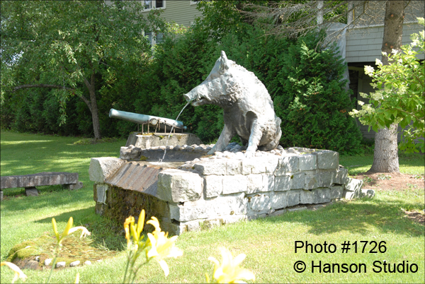 Lyndonville, VT - The Boar Fountain with Cannon